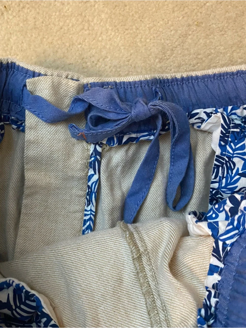 Tommy Bahama Pants Mens Large Beige Linen Blend Casual Beach Fits 32x31
